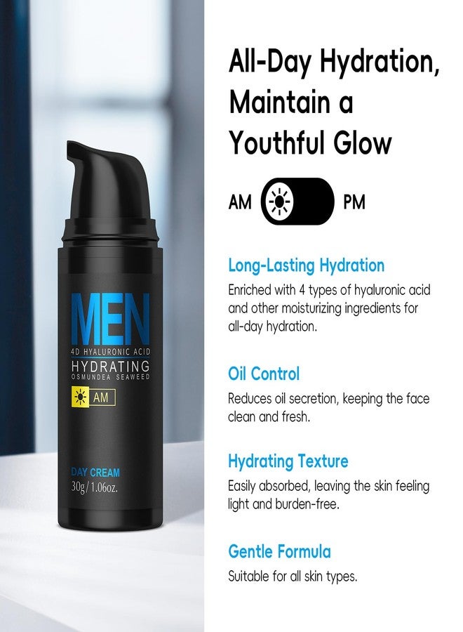 Easilydays Mens Face Moisturizer Cream, 4D Hyaluronic Acid Multi-Level Hydration Facial Moisturizing Cream, Wrinkle for Men with Osmundea Seaweed, Centella Asiatica, Fast Absorbing, Non-Greasy - Image 3